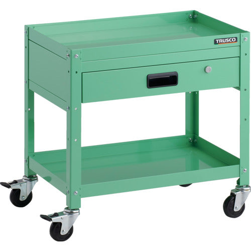 TRUSCO ツールワゴン ラビットワゴン 600X400 引出1段付 ゴム車輪 ヤンググリーン