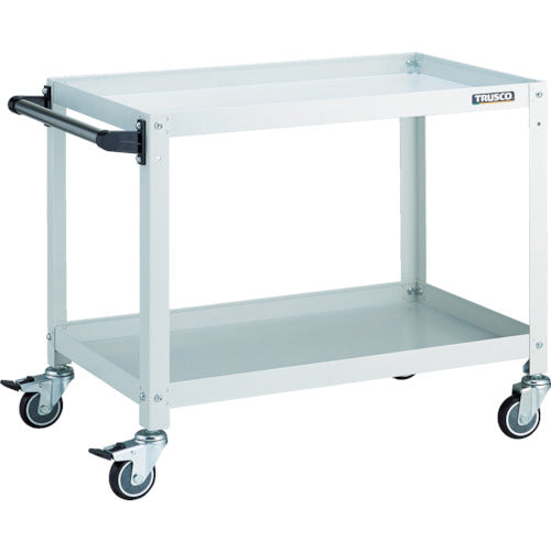 TRUSCO ツールワゴン ラビットワゴン 700×450×H600 ハンドル付 ウレタン車輪 ホワイト