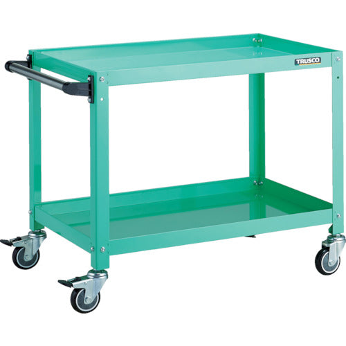 TRUSCO ツールワゴン ラビットワゴン 700×450×H600 ハンドル付 ウレタン車輪 ヤンググリーン