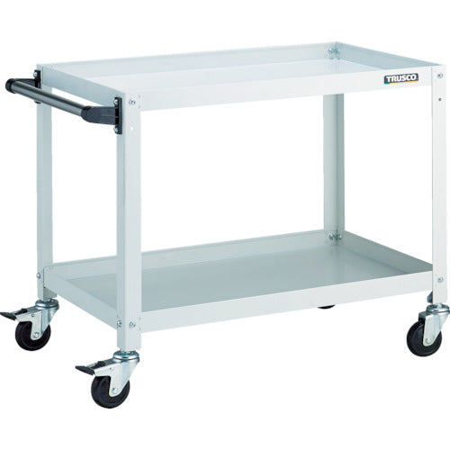 TRUSCO ツールワゴン ラビットワゴン 700X450 ハンドル付 ゴム車輪 ホワイト