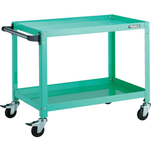 TRUSCO ツールワゴン ラビットワゴン 700X450 ハンドル付 ゴム車輪 ヤンググリーン