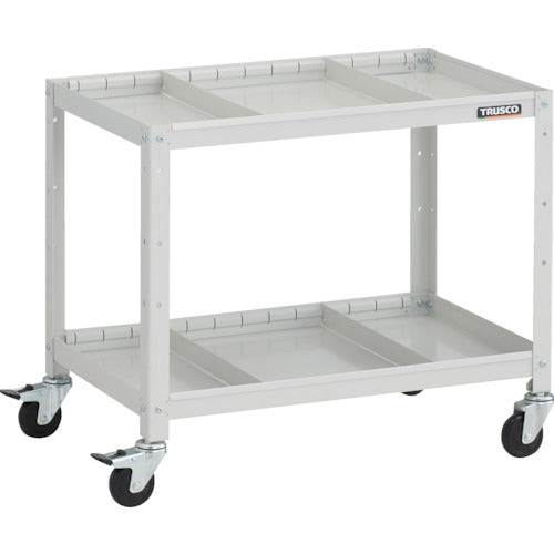 TRUSCO ツールワゴン ラビットワゴン 700X450XH600 2段 仕切板2段付 ホワイト