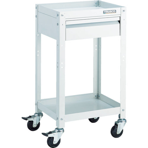 TRUSCO ツールワゴン ラビットワゴン 400X350 引出1段付 ゴム車輪 ホワイト