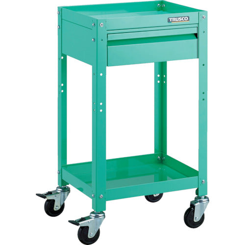 TRUSCO ツールワゴン ラビットワゴン 400X350 引出1段付 ゴム車輪 ヤンググリーン