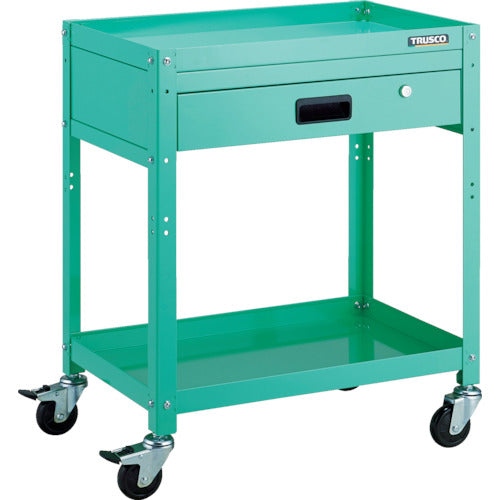 TRUSCO ツールワゴン ラビットワゴン 600X400 引出1段付 ゴム車輪 ヤンググリーン