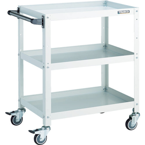TRUSCO ツールワゴン ラビットワゴン 600×400×H740 ハンドル付 ウレタン車輪 ホワイト