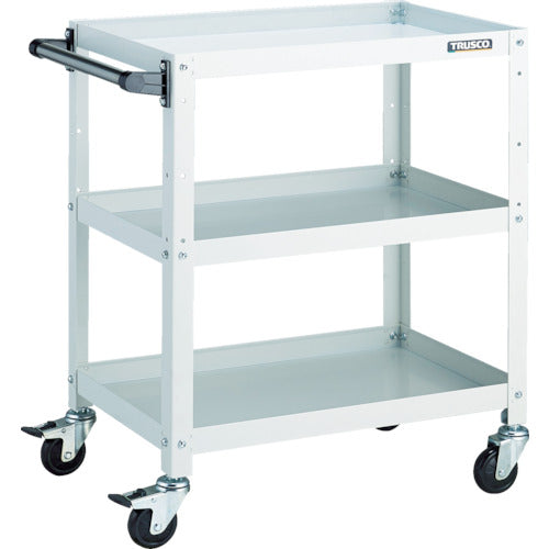 TRUSCO ツールワゴン ラビットワゴン 600X400 ハンドル付 ゴム車輪 ホワイト