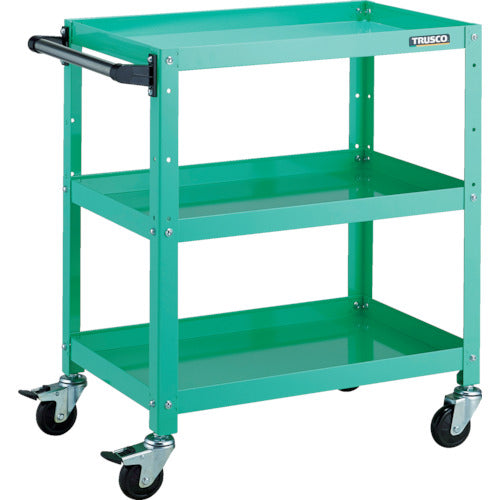 TRUSCO ツールワゴン ラビットワゴン 600X400 ハンドル付 ゴム車輪 ヤンググリーン