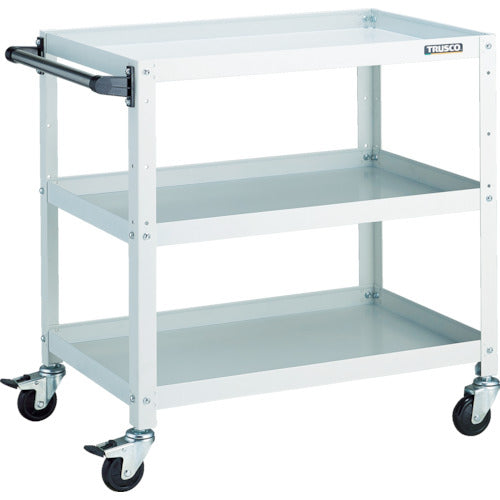 TRUSCO ツールワゴン ラビットワゴン 700X450 ハンドル付 ゴム車輪 ホワイト