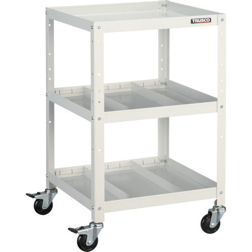 TRUSCO ツールワゴン ラビットワゴン 500X500 仕切2段付 ホワイト