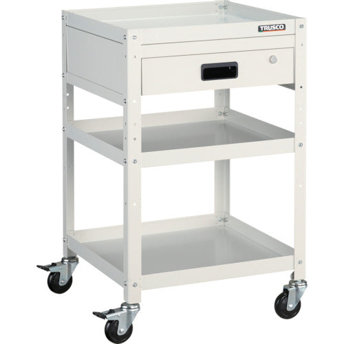 TRUSCO ツールワゴン ラビットワゴン 500X500 引出1段付 ホワイト