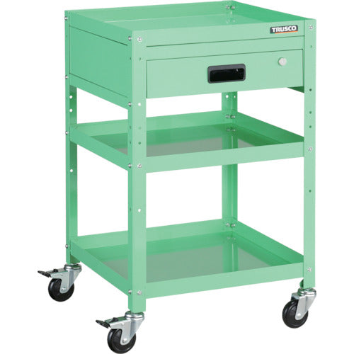 TRUSCO ツールワゴン ラビットワゴン 500X500 引出1段付 ヤンググリーン