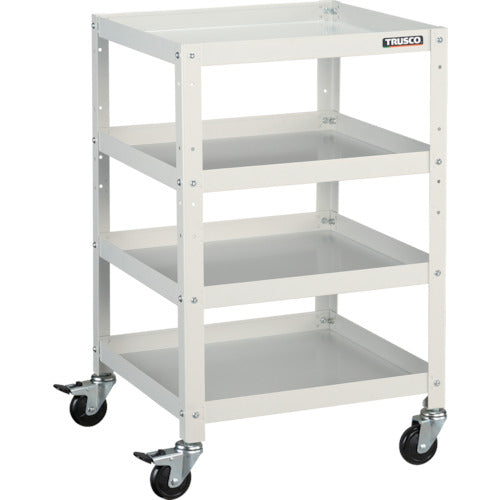 TRUSCO ツールワゴン ラビットワゴン 500X500 ゴム車輪 ホワイト