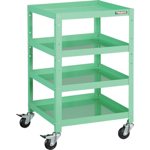 TRUSCO ツールワゴン ラビットワゴン 500X500 ゴム車輪 ヤンググリーン