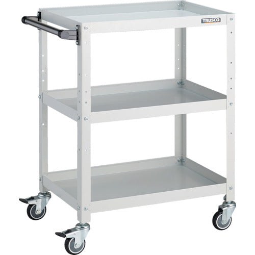 TRUSCO ツールワゴン ラビットワゴン 600×400×H810 ハンドル付 ウレタン車輪 ホワイト