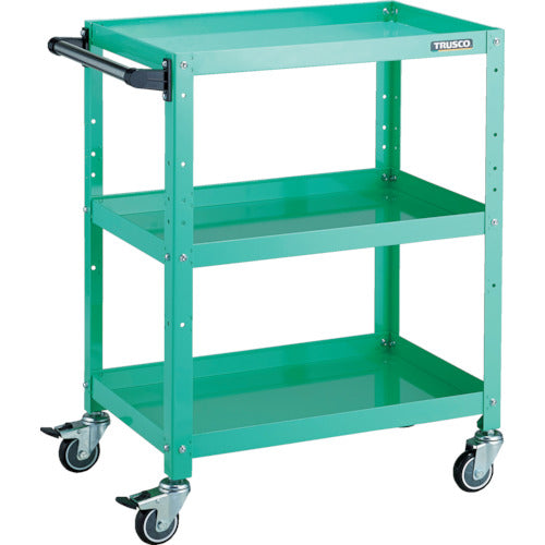 TRUSCO ツールワゴン ラビットワゴン 600×400×H810 ハンドル付 ウレタン車輪 ヤンググリーン