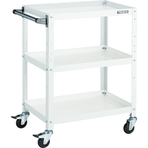 TRUSCO ツールワゴン ラビットワゴン 600X400 ハンドル付 ゴム車輪 ホワイト