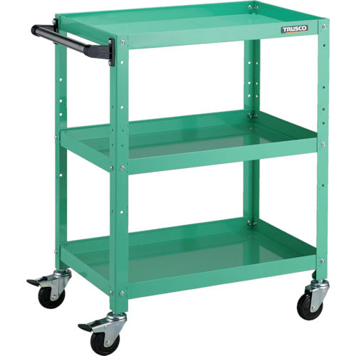 TRUSCO ツールワゴン ラビットワゴン 600X400 ハンドル付 ゴム車輪 ヤンググリーン