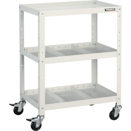 TRUSCO ツールワゴン ラビットワゴン 600X400 仕切2段付 ホワイト