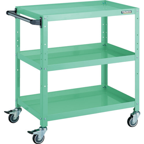 TRUSCO ツールワゴン ラビットワゴン 700×450×H810 ハンドル付 ウレタン車輪 ヤンググリーン