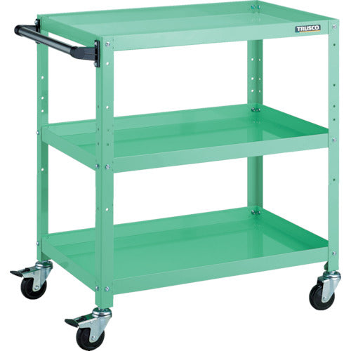 TRUSCO ツールワゴン ラビットワゴン 700X450 ハンドル付 ゴム車輪 ヤンググリーン