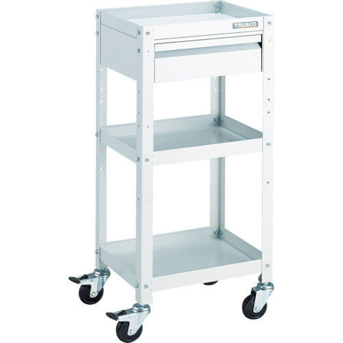 TRUSCO ツールワゴン ラビットワゴン 400X350 引出1段付 ゴム車輪 ホワイト