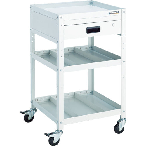 TRUSCO ツールワゴン ラビットワゴン 500X500 引出1段 仕切2段付 ホワイト