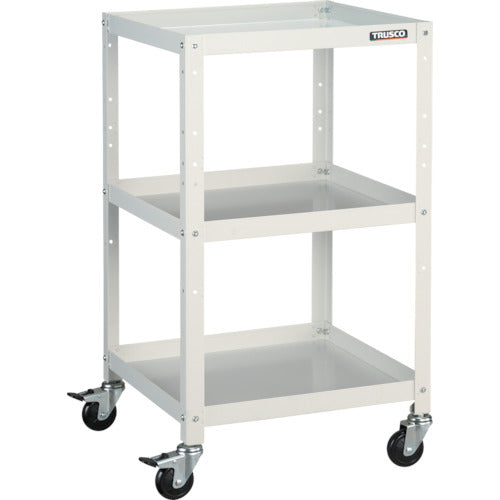 TRUSCO ツールワゴン ラビットワゴン 500X500 ゴム車輪 ホワイト