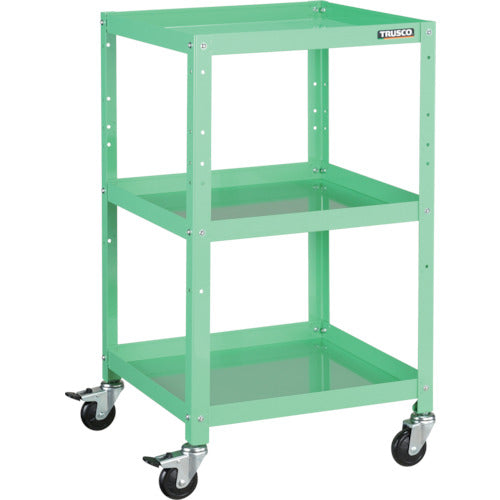 TRUSCO ツールワゴン ラビットワゴン 500X500 ゴム車輪 ヤンググリーン