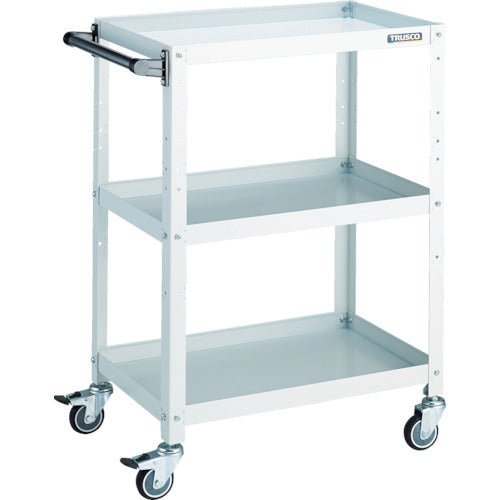 TRUSCO ツールワゴン ラビットワゴン 600×400×H880 ハンドル付 ウレタン車輪 ホワイト