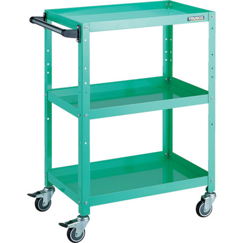 TRUSCO ツールワゴン ラビットワゴン 600×400×H880 ハンドル付 ウレタン車輪 ヤンググリーン