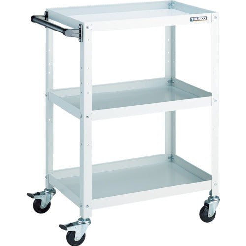 TRUSCO ツールワゴン ラビットワゴン 600X400 ハンドル付 ゴム車輪 ホワイト