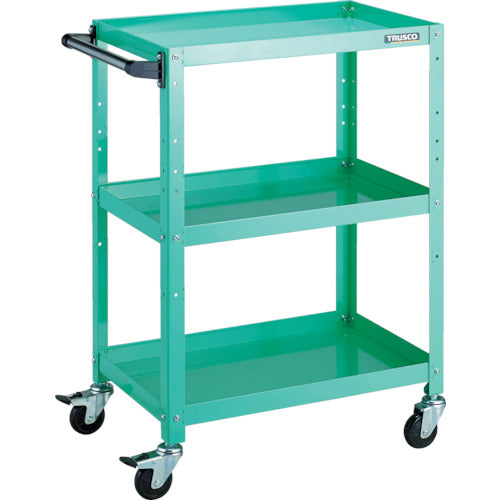 TRUSCO ツールワゴン ラビットワゴン 600X400 ハンドル付 ゴム車輪 ヤンググリーン