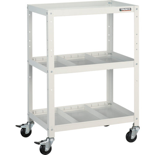TRUSCO ツールワゴン ラビットワゴン 600X400 仕切2段付 ホワイト
