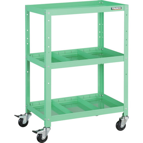 TRUSCO ツールワゴン ラビットワゴン 600X400 仕切2段付 ヤンググリーン