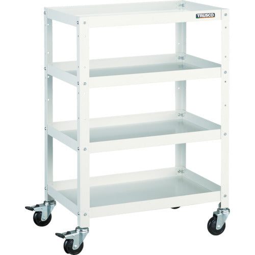 TRUSCO ツールワゴン ラビットワゴン 600X400 ゴム車輪 ホワイト