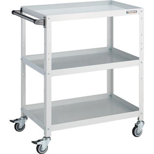 TRUSCO ツールワゴン ラビットワゴン 700×450×H880 ハンドル付 ウレタン車輪 ホワイト