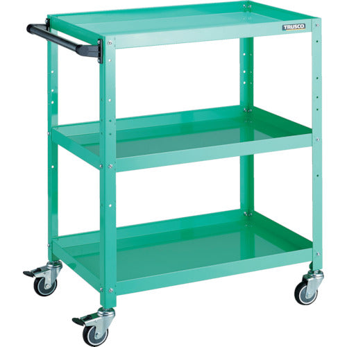 TRUSCO ツールワゴン ラビットワゴン 700×450×H880 ハンドル付 ウレタン車輪 ヤンググリーン