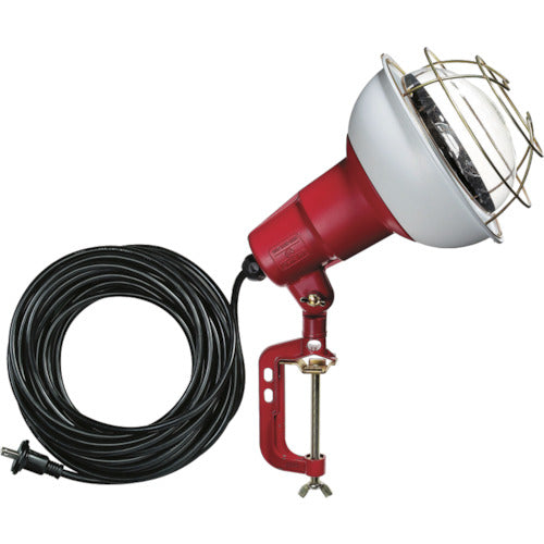 ハタヤ 防雨型作業灯 リフレクターランプ500W 100V電線10m バイス付