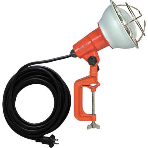 ハタヤ 防雨型作業灯 リフレクターランプ200W 100V電線5m バイス付