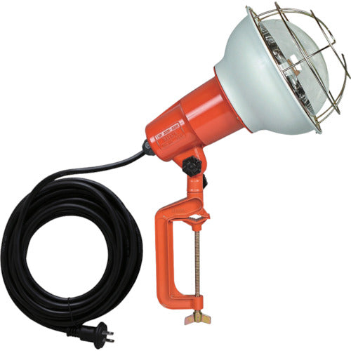 ハタヤ 防雨型作業灯 リフレクターランプ500W 100V電線5m バイス付