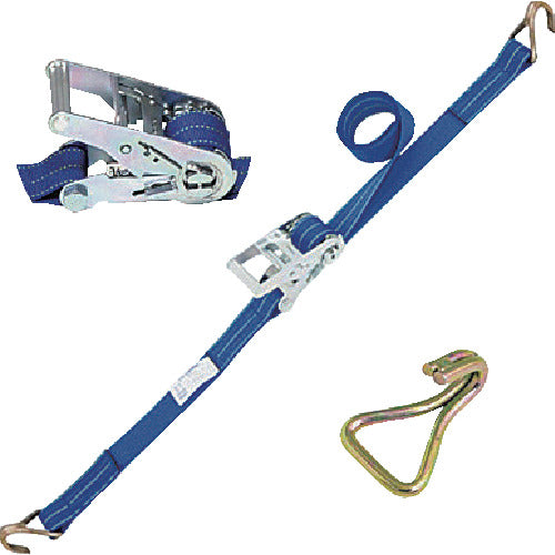 シライ ベルトラッシング(ラチェットバックル式) ベルタイト(R) エコマーク認証品 端末金具付き ナローフック付