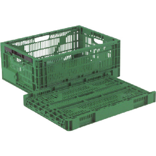 RISU 折りたたみコンテナ 515533 RSコンテナーRS-MM27S(薄型折りたたみコンテナーワンタッチ) 緑