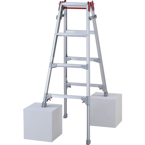 ハセガワ 脚部伸縮式アルミはしご兼用脚立 ワンタッチバー RYZ型 4段(10886)