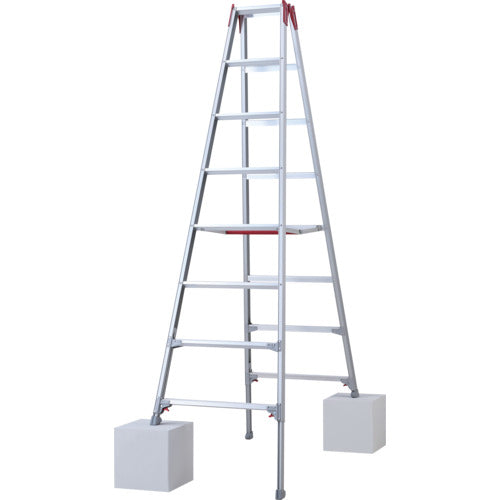 ハセガワ 脚部伸縮式アルミ専用脚立 ワンタッチバー RYZ型 8段(10890)