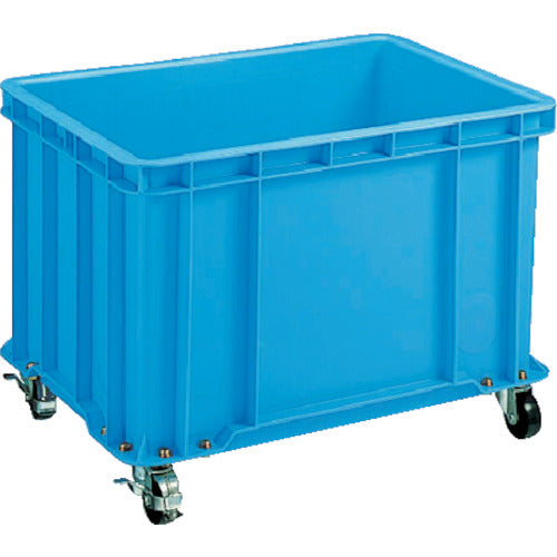 積水 S型コンテナ S-100 キャスター付(自在4ケ内2ケストッパー付き) 青