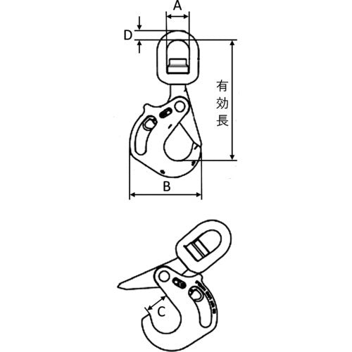 クロスビー ハンドル付ハンドルフック