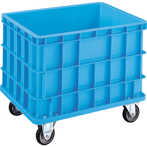 積水 S型コンテナ S-200 キャスター付(自在2ケ固定2ケ) 青