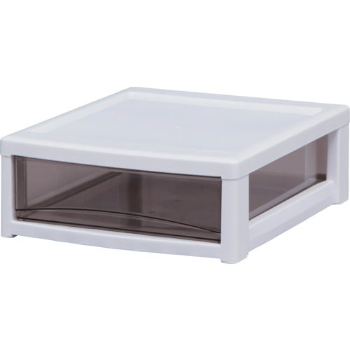 IRIS 221267 スーパークリアチェスト ホワイト/クリアブラウン 1段タイプ