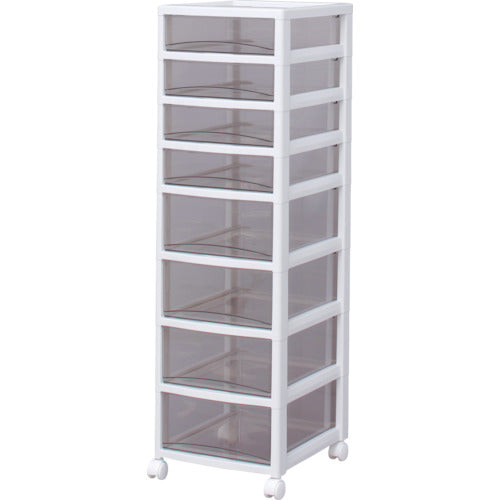 IRIS 221276 スーパークリアチェスト ホワイト/クリアブラウン 浅4段深4段タイプ